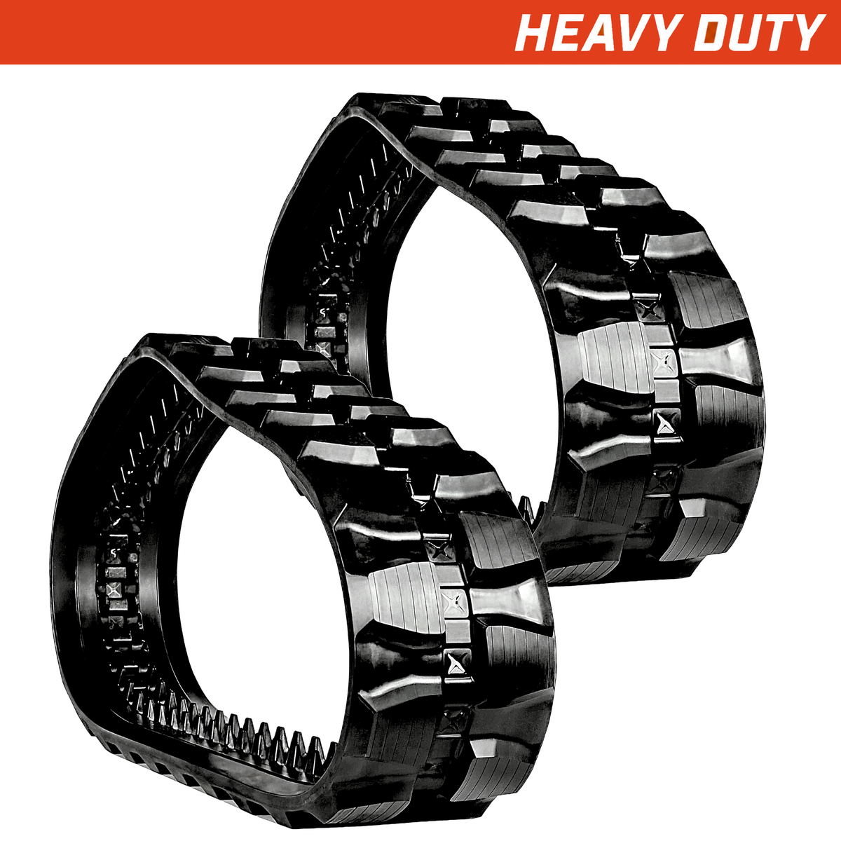 Set of 2 320x86x50 heavy-duty CTL rubber tracks block tread pattern
