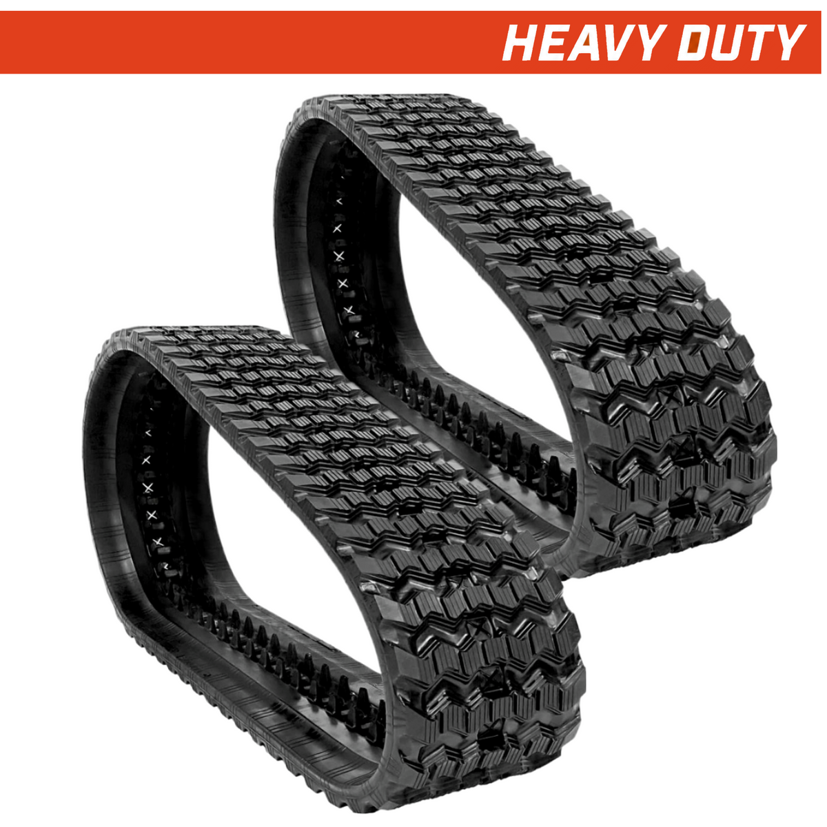 Set of 2 400x86x49 heavy-duty CTL rubber tracks zig-zag tread pattern
