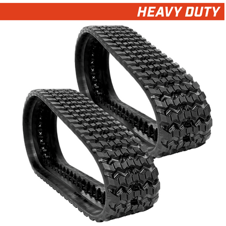 Set of 2 400x86x53 heavy duty CTL rubber tracks zig-zag tread pattern