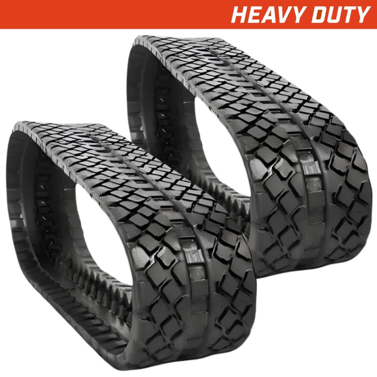 Set of 2 400x86x53 heavy-duty CTL rubber tracks turf tread pattern