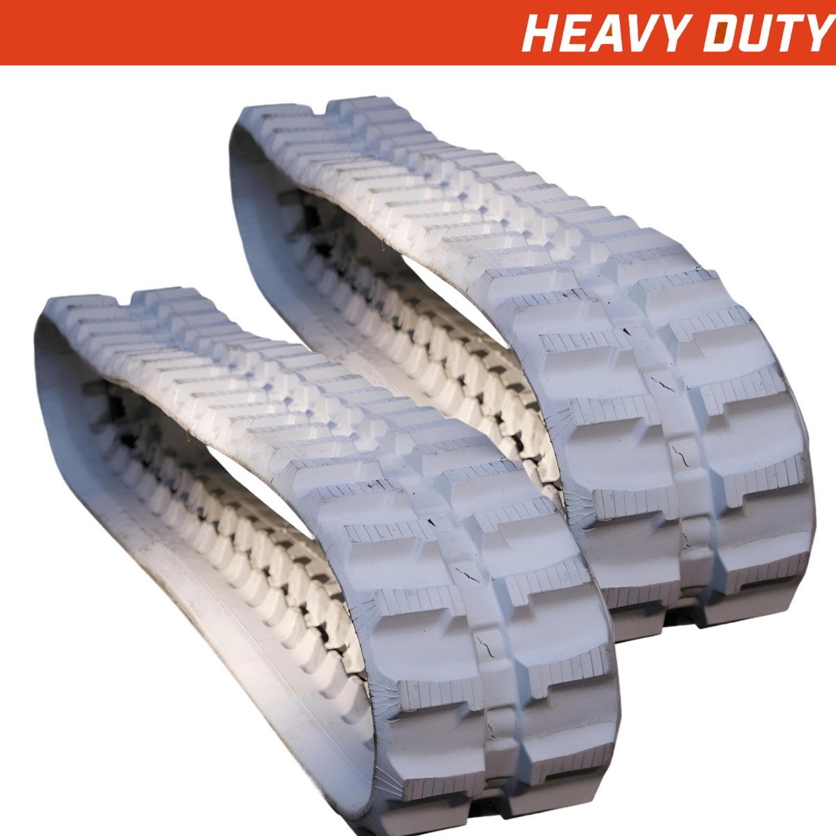 Set of 2 230x72x56 heavy-duty mini excavator rubber tracks non-marking L-Lug tread pattern