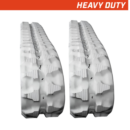 Set of 2 230x48x86 heavy-duty mini excavator rubber tracks non-marking block tread pattern