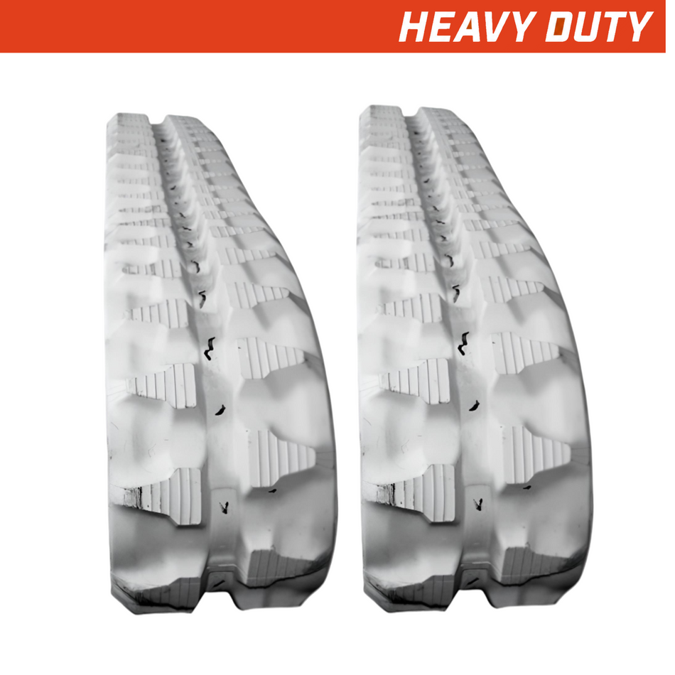 Set of 2 230x48x86 heavy-duty mini excavator rubber tracks non-marking block tread pattern