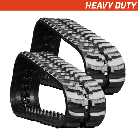 Set of 2 230x72x48 heavy-duty mini excavator rubber tracks L-Lug tread pattern