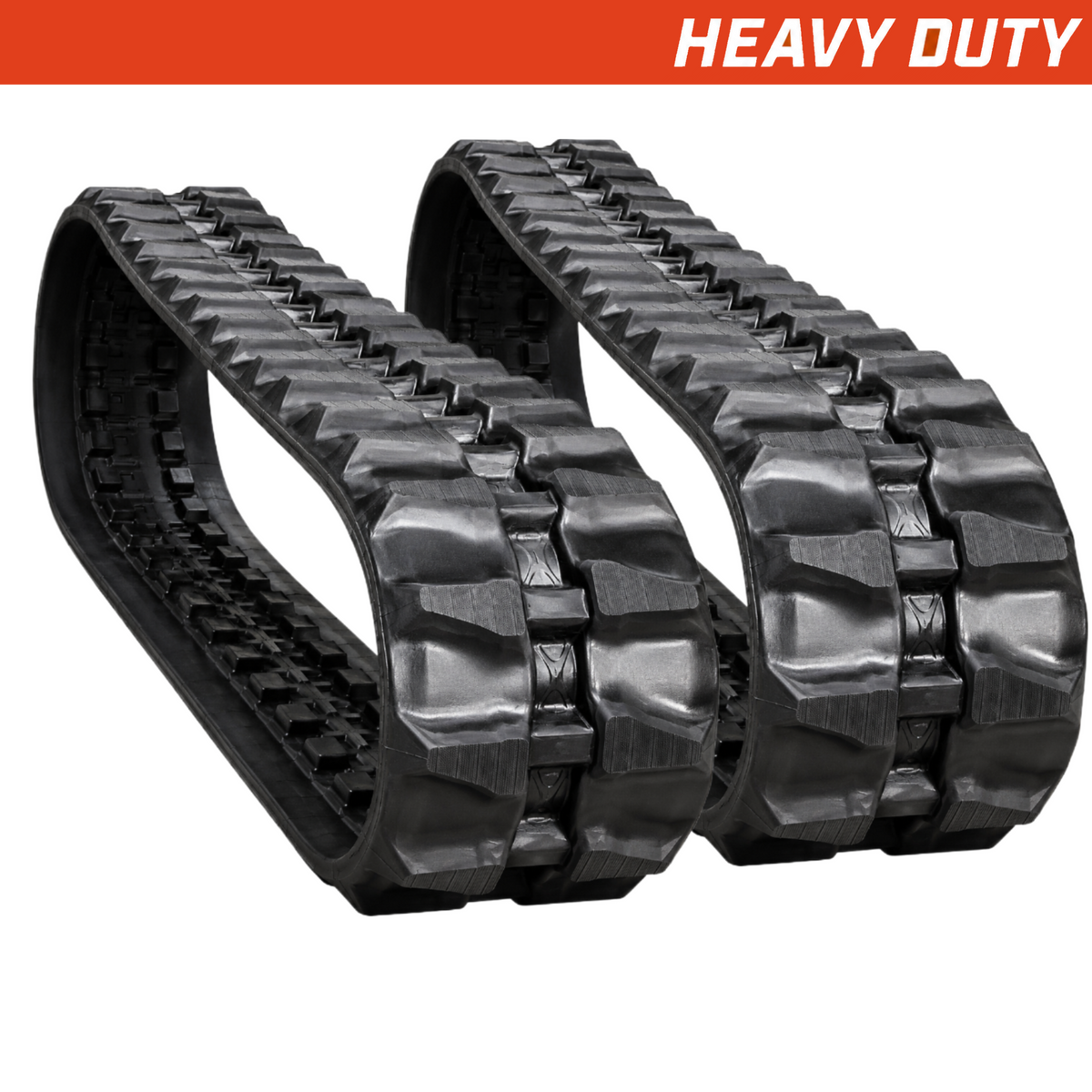 Set of 2 180x72x32 heavy-duty mini excavator rubber tracks, block tread pattern