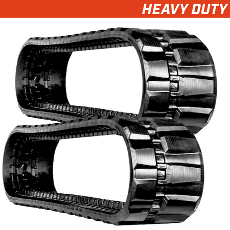 Set of 2 350x75.5x74 heavy-duty mini excavator rubber tracks Offset Staggered Block tread pattern