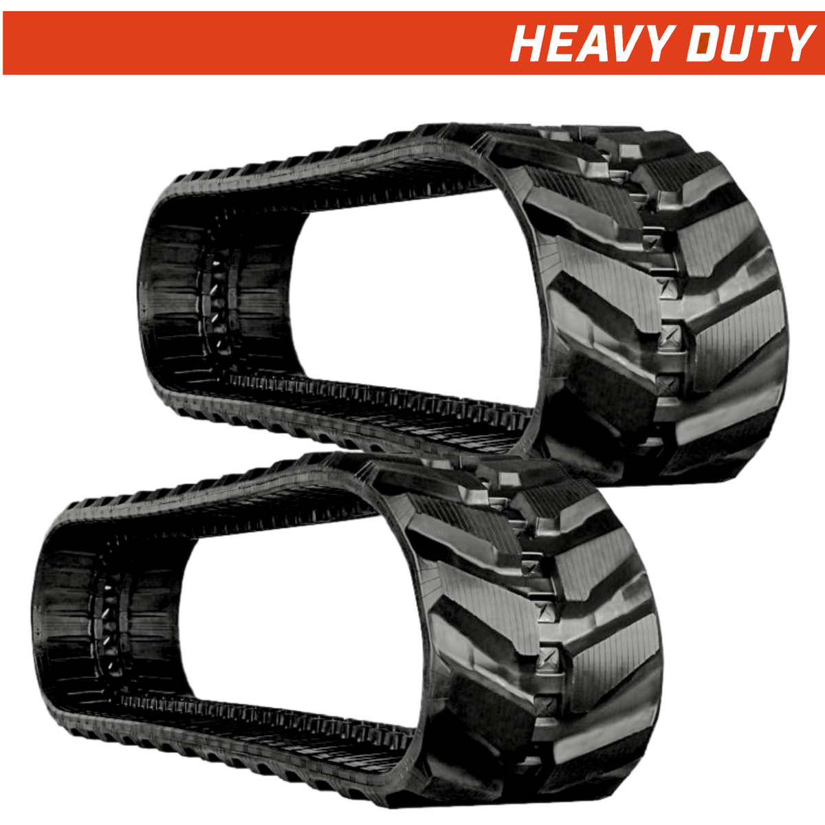 Set of 2 450x81x76 heavy-duty mini excavator rubber tracks, K tread pattern