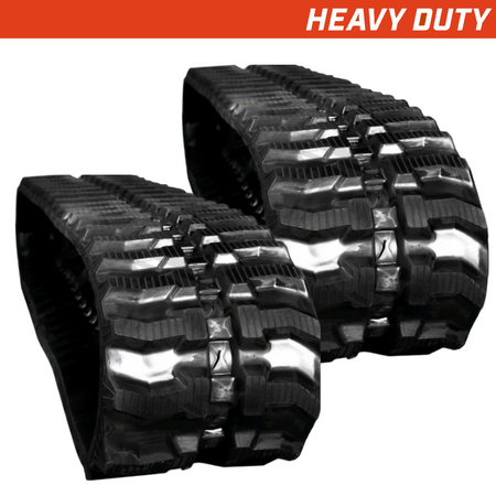 Set of 2 320x100x38 heavy-duty mini excavator rubber tracks, bi-directional tread pattern