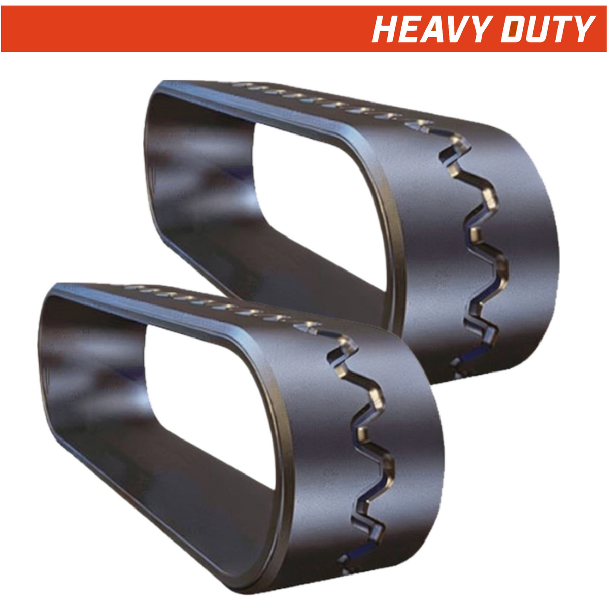 Set of 2 483x152.4x52 heavy-duty mini excavator rubber tracks, smooth paver tread pattern