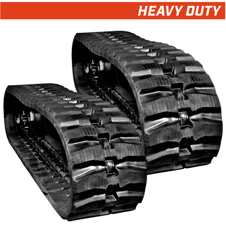 Set of 2 370x107x41 heavy duty mini excavator rubber tracks, directional carrier style tread pattern