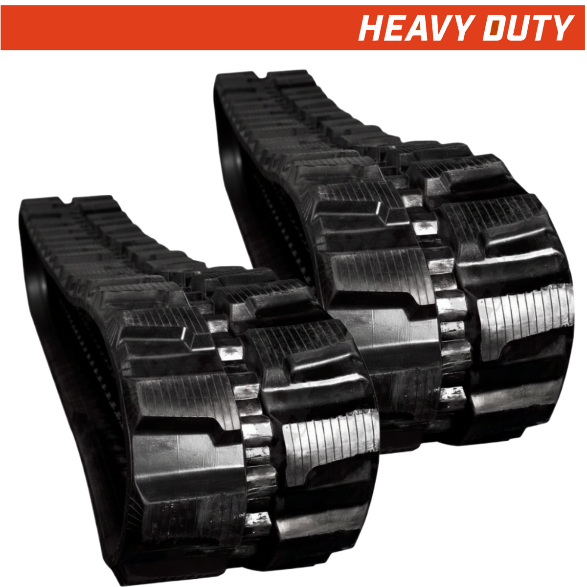 Set of 2 400x72.5x74 heavy-duty mini excavator rubber tracks, directional tread pattern