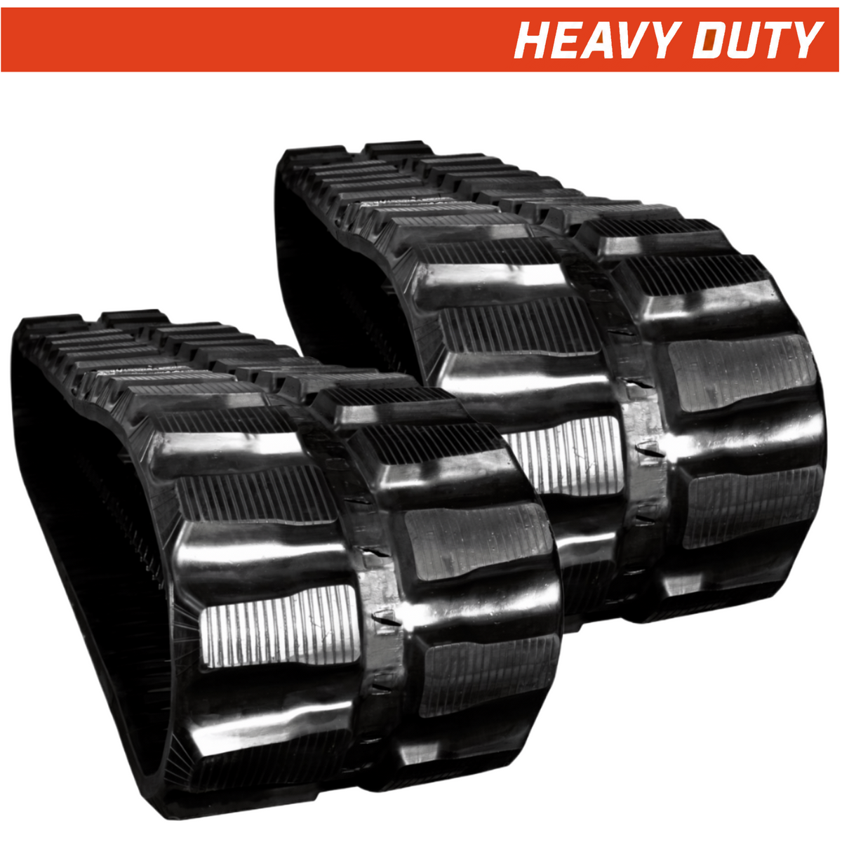 Set of 2 450x71x88 heavy-duty mini excavator rubber tracks, block tread pattern