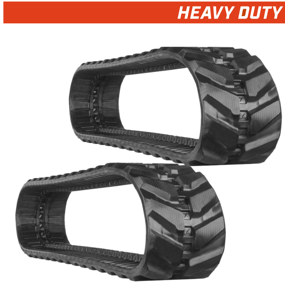 Set of 2 450x76x82 heavy-duty mini excavator rubber tracks, directional tread pattern