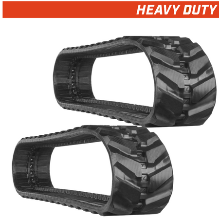 Set of 2 450x76x80 heavy-duty mini excavator rubber tracks, K tread pattern
