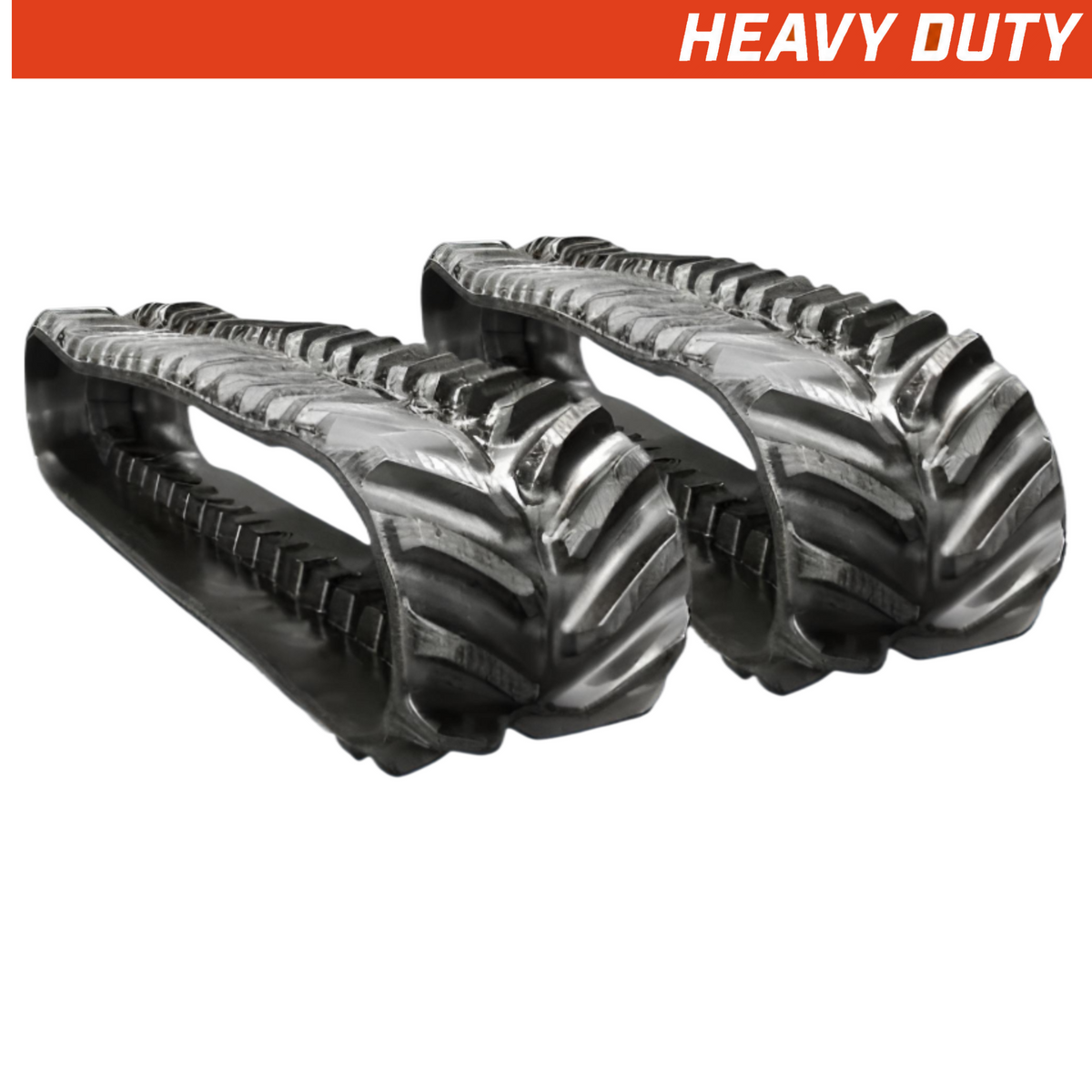 Set of 2 915x152.4x42 heavy-duty agricultural rubber tracks, directional tread pattern